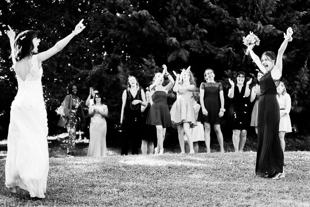 Lancer de bouquet lors d'un mariage à Lyon