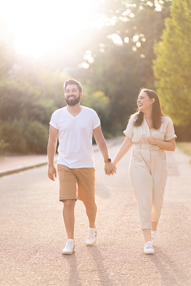 Shooting photo de couple au parc de la tête d'or à Lyon